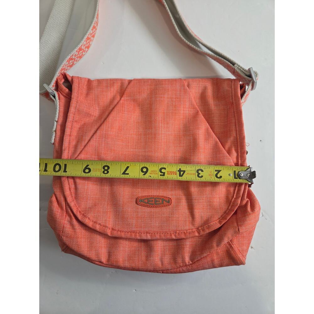 KEEN Crossbody Bag Purse Cross Hatch Coral Canvas Embroidered Strap - Picture 3 of 8